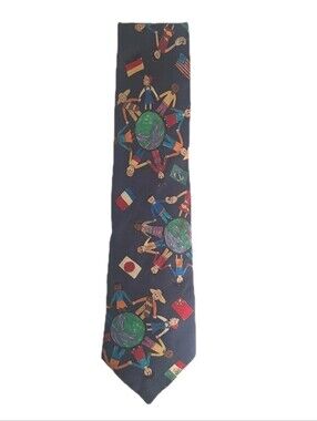 Randa Corp Save The Children 100% Silk Children Of The Continent Neck Tie Blue